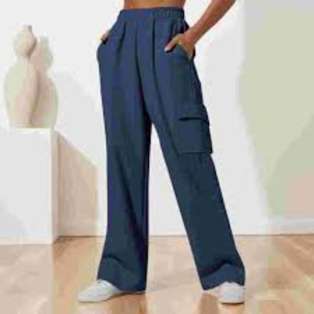 11-NWT HALARA CARGO WIDE LEG PANTS WITH POCKETS - Picture 4 of 5